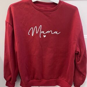 SHEIN Red Mama Crew Sweatshirt